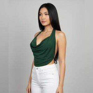 Women’s Dark Green Halter Top